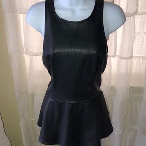 Peplum style Faux leather zip back top Very Sexy!
